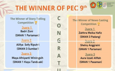 Aura Izzati Afifah Juara 3 Lomba NEWS CASTING PEC 9 Politeknik Negeri Padang